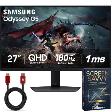 Samsung 27" Odyssey G50D QHD 180Hz 1ms G-Sync Compatible Gaming Monitor Bundle
