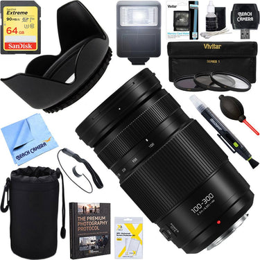 Panasonic LUMIX G VARIO 100-300mm / F4.0-5.6 II/ POWER Optical IS Lens + 64GB Ultimate Kit
