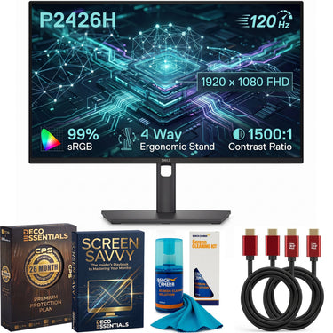 Dell 24" Full HD 120Hz LED Monitor with USB Hub + 26 Months Protection Bundle