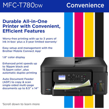 Brother INKvestment Tank 780 Wireless Color Inkjet All-in-One Printer (MFC-T780DW)