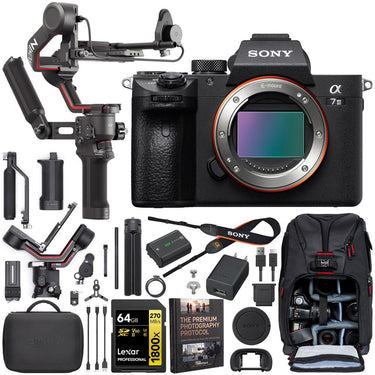 Sony a7 III Mirrorless Full Frame Camera Body Kit + DJI RS 3 Combo Gimbal Bundle