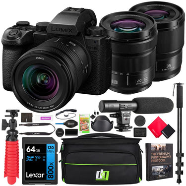 Panasonic LUMIX S5IIX Full Frame Mirrorless Camera with 2 Lens Kit 20-60mm + 35mm Bundle