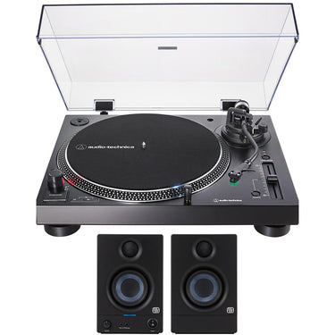Audio-Technica Direct-Drive Turntable Analog & USB - Black w/ PreSonus Studio Monitors Pair