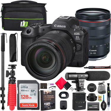 Canon EOS R5 Mark II Mirrorless Camera with RF 24-105mm F4 L IS USM Lens Kit + Bundle