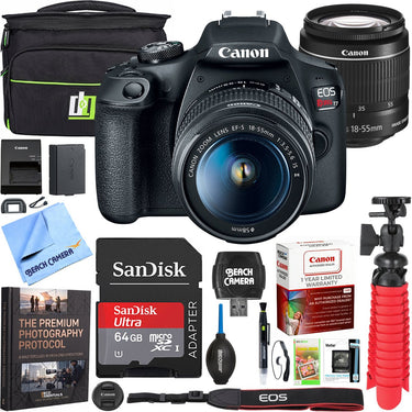 Canon T7 EOS Rebel DSLR Camera EF-S 18-55mm f/3.5-5.6 IS II Lens 2 Battery Bundle
