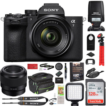 Sony a7 V Full-frame Mirrorless Camera w/ 28-70mm II + FE 50mm + Accessories Bundle
