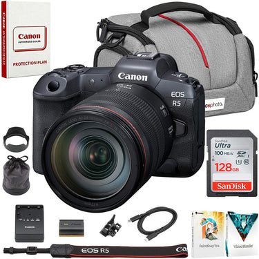 Canon EOS R5 Full Frame Mirrorless Camera Body+Lens Kit with Accessories Bundle
