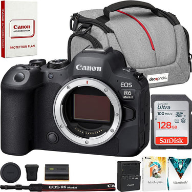 Canon EOS R6 Mark II Full-Frame 24.2 MP Mirrorless Camera Body+128GB Card Bundle