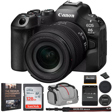 Canon EOS R6 Mark III Camera w/ RF24-105mm F4-7.1 IS STM Lens + Accessories Bundle