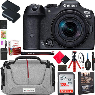 Canon EOS R7 Mirrorless Camera + 18-150mm F3.5-6.3 IS STM Lens Kit + Essential Bundle
