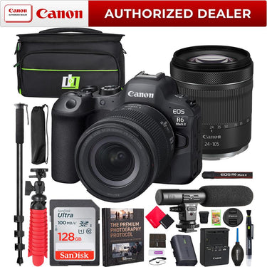 Canon EOS R6 Mark II Mirrorless Camera with RF 24-105mm F4-7.1 IS STM Lens Kit Bundle