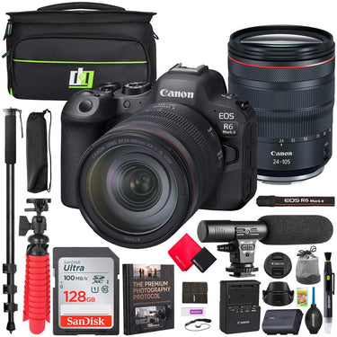 Canon EOS R6 Mark II Mirrorless Camera with RF 24-105mm F4 L IS USM Lens Kit + Bundle