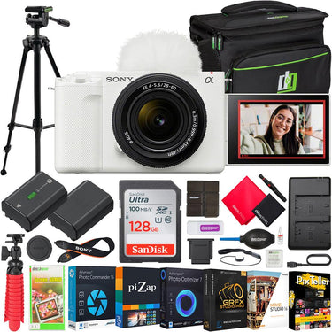 Sony ZV-E1 Full Frame Mirrorless Vlog Camera White + 28-60mm Lens +Accessories Bundle