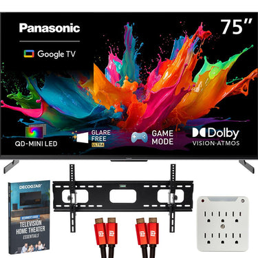 Panasonic 75" W85C 4K 3840x2160 60Hz QD-Mini LED Google TV (2026)  +Mount + Guide Bundle
