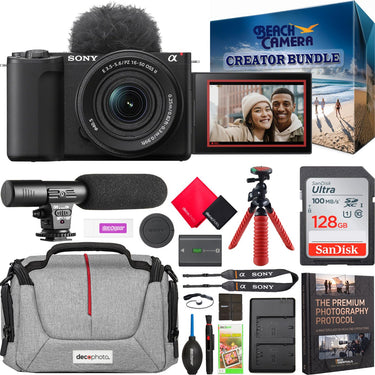 Sony ZV-E10 II Mirrorless Camera Black + 16-50mm OSS II Zoom Lens Kit Creator Bundle