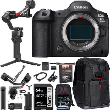 Canon EOS R5 Mark II Mirrorless Camera Body + DJI RS 4 Gimbal Stabilizer Bundle