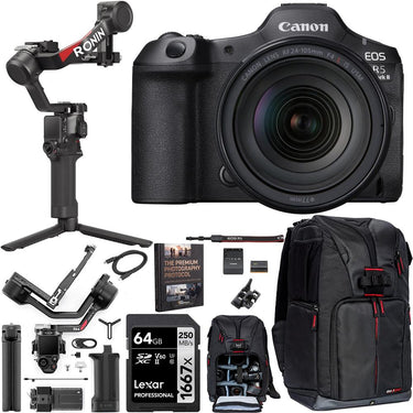 Canon EOS R5 Mark II Mirrorless Camera + 24-105mm Lens Kit +DJI RS 4 Gimbal Stabilizer