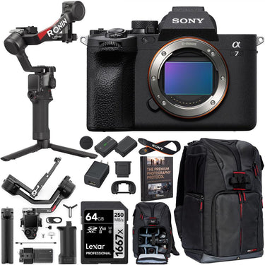 Sony a7 IV Mirrorless Full Frame Camera Body Kit + DJI RS 4 Gimbal Stabilizer Bundle