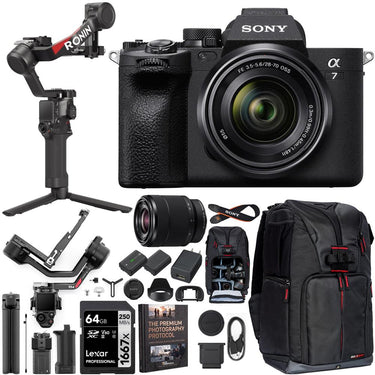 Sony a7 IV Mirrorless Full Frame Camera + 28-70mm Lens + DJI RS 4 Gimbal Stabilizer