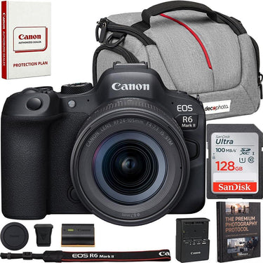 Canon R6 Mark II 24.2 MP Mirrorless Camera + 24-105mm IS STM Lens + Accessories Bundle