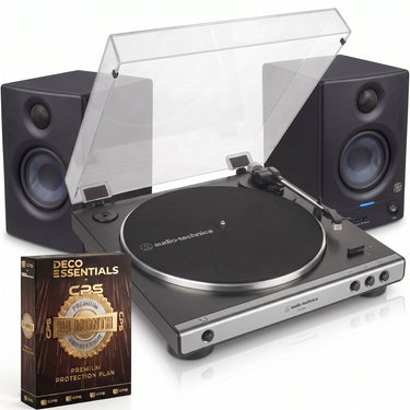 Audio-Technica Fully Automatic Belt-Drive Turntable Gunmetal with Speaker Bundle