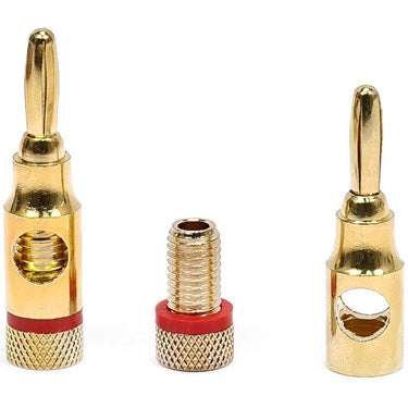 Monoprice High-Quality Brass Speaker Banana Plugs, 5-Pair, Open Screw Type - 9437