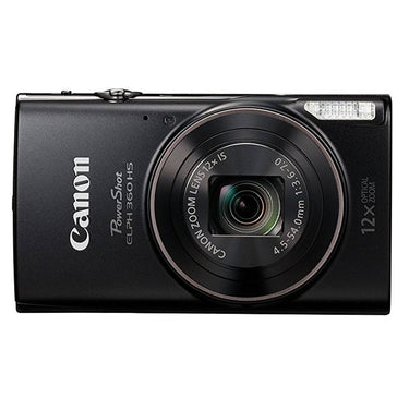 Canon PowerShot ELPH 360 HS Digital Camera with 12x Optical Zoom + Wi-Fi - Black