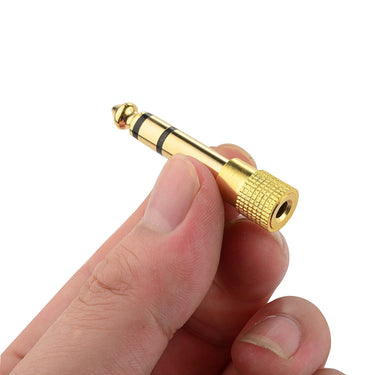 Deco Essentials 5-Pack, Gold Plated 6.3mm 1/4 inch to 3.5 mm Male to Female Stereo Adapter