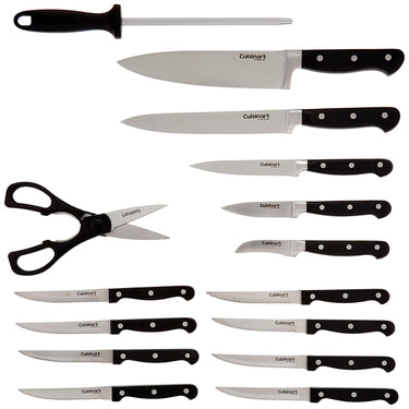 Cuisinart Triple Rivet Collection, 16-Piece Cutlery Block Set, Stainless Steel