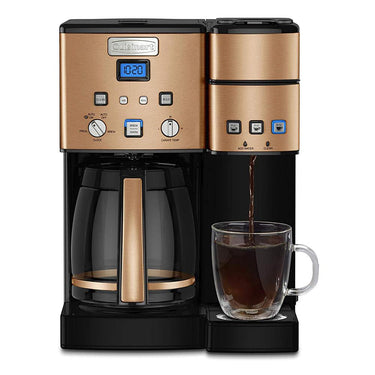 Cuisinart 12 Cup Coffeemaker and Single Serve Brewer Copper + Extended Warranty