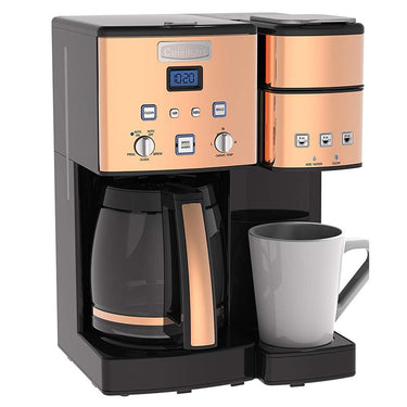 Cuisinart 12 Cup Coffeemaker and Single Serve Brewer Copper + Extended Warranty