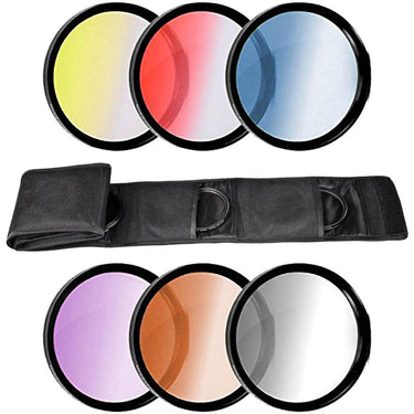 Deco Photo 55mm Graduated Color Multicoated 6 Piece Filter Set with Fold Up Pouch