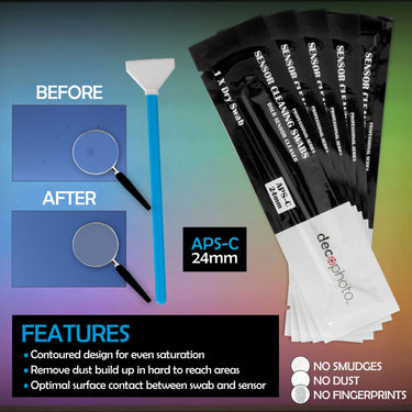 Deco Photo 5-Pack 24mm Sensor Cleaner Swabs
