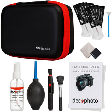 Deco Photo All-in-One Cleaning Kit for DSLR Cameras w/ Case + 16mm 10-Piece Cleaning Swabs
