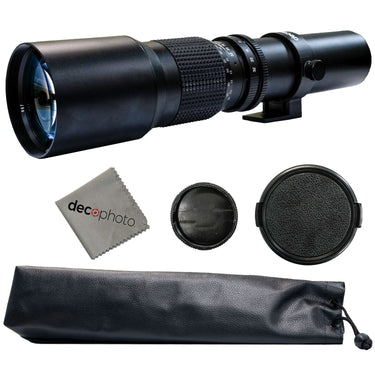 Deco Photo 500MM Preset Telephoto Lens with T-Mount for Nikon Cameras