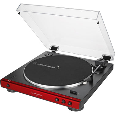 Audio-Technica AT-LP60XBT-RD Fully Automatic Belt-Drive Bluetooth Stereo Turntable, Red/Black