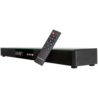 Deco Gear Home Theater Surround Sound 31" Soundbar Wireless + Large Top Media Shelf Bundle