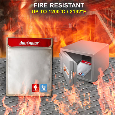 Deco Gear Dual-Layer Silicone Fireproof Water Resistant Safe Storage Bag - Large 15" x 11"