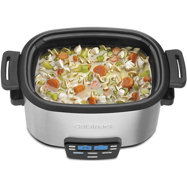 Cuisinart 6 Quart 3-In-1 Cook Central Multicooker Slow Cooker Steamer, Refurbished