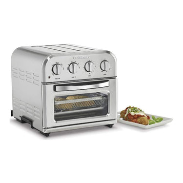 Cuisinart TOA-28 Compact AirFryer Toaster Oven Silver with Warranty & Cloth