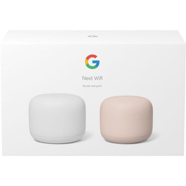 Google Nest Wifi Router Dual Band Mesh System AC2200 + Access Point 2-Pack GA01425 Sand