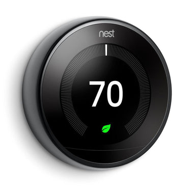 Google Nest Learning Thermostat 3rd Gen, Mirror Black w 3x Temperature Sensor