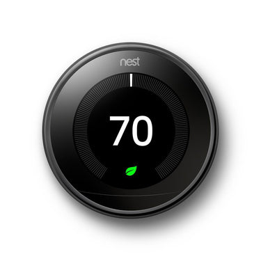 Google Nest Learning Thermostat 3rd Gen, Mirror Black w/ 3x Protect Smoke and CO Alarm