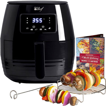 Deco Chef Digital 5.8QT Electric Air Fryer - Healthier & Faster Cooking - Black - Open Box