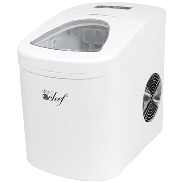 Deco Chef White Compact Electric Top Load Ice Maker with The Smoothies Bible Recipe Book