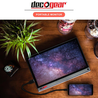 Deco Gear 15.6 Portable screen 1080p IPS Rechargeable Touchscreen; Speakers - Open Box