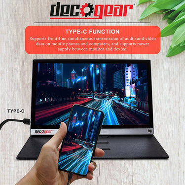 Deco Gear 15.6 Portable screen 1080p IPS Rechargeable Touchscreen; Speakers - Open Box