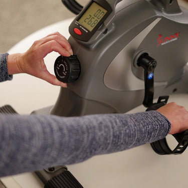 Sunny Health and Fitness SF-B0418 Magnetic Mini Exercise Bike with Digital Monitor and Level Resistance