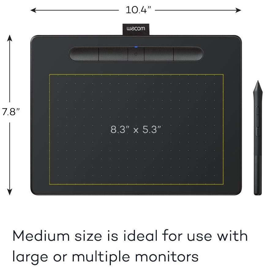 Wacom CTL6100WLK0 Intuos Creative Pen Tablet Bluetooth - Medium, Factory REFURBISHED
