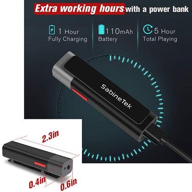 Sabinetek SmartMike+ Black w/ SMike+ App Bluetooth Lavalier Microphone SCSM+BL - Open Box